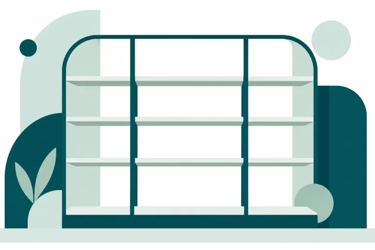 Abstrakt illustration av en tom hyllkontur